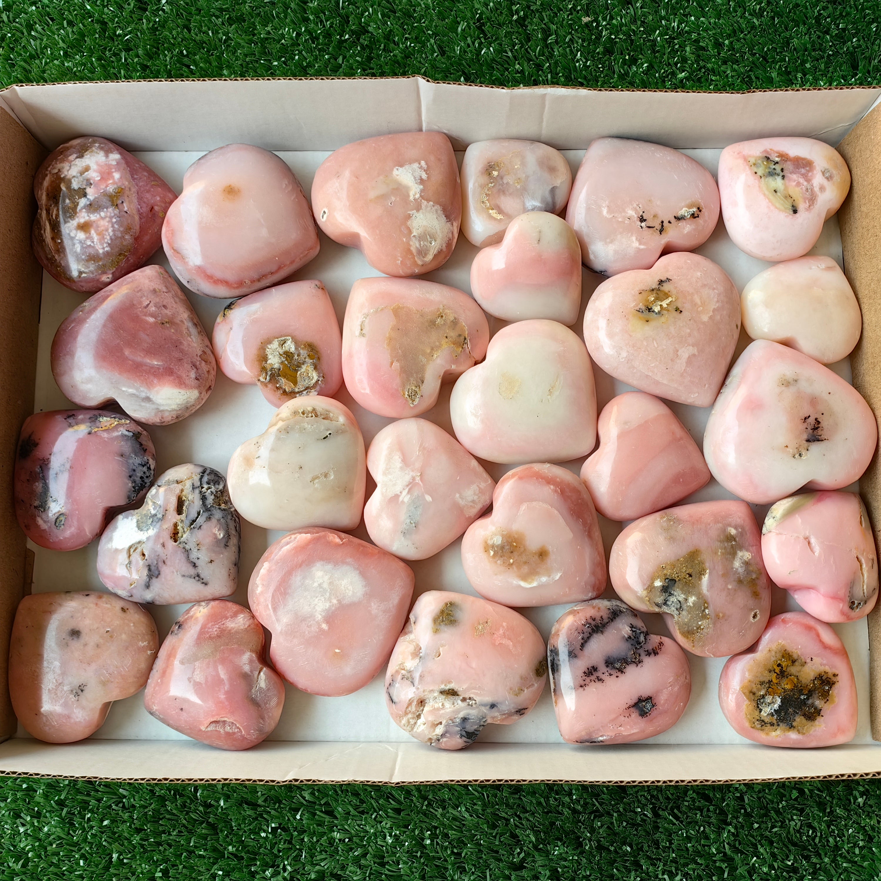 28 pc pink opal hearts