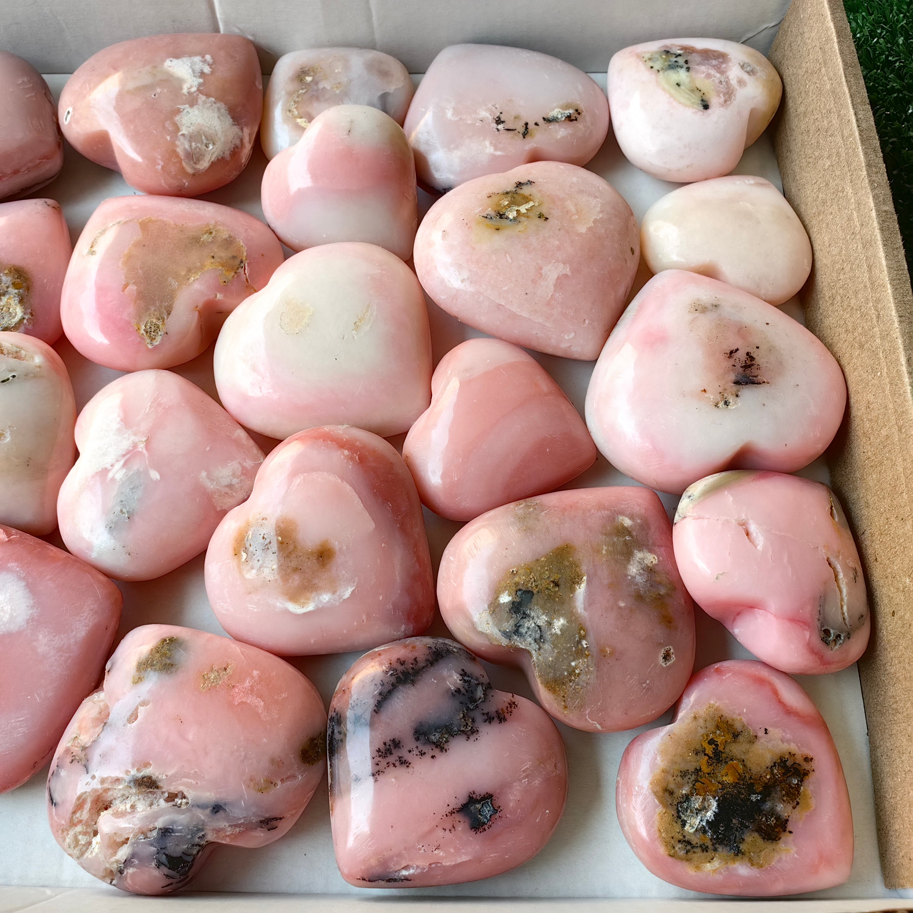 28 pc pink opal hearts