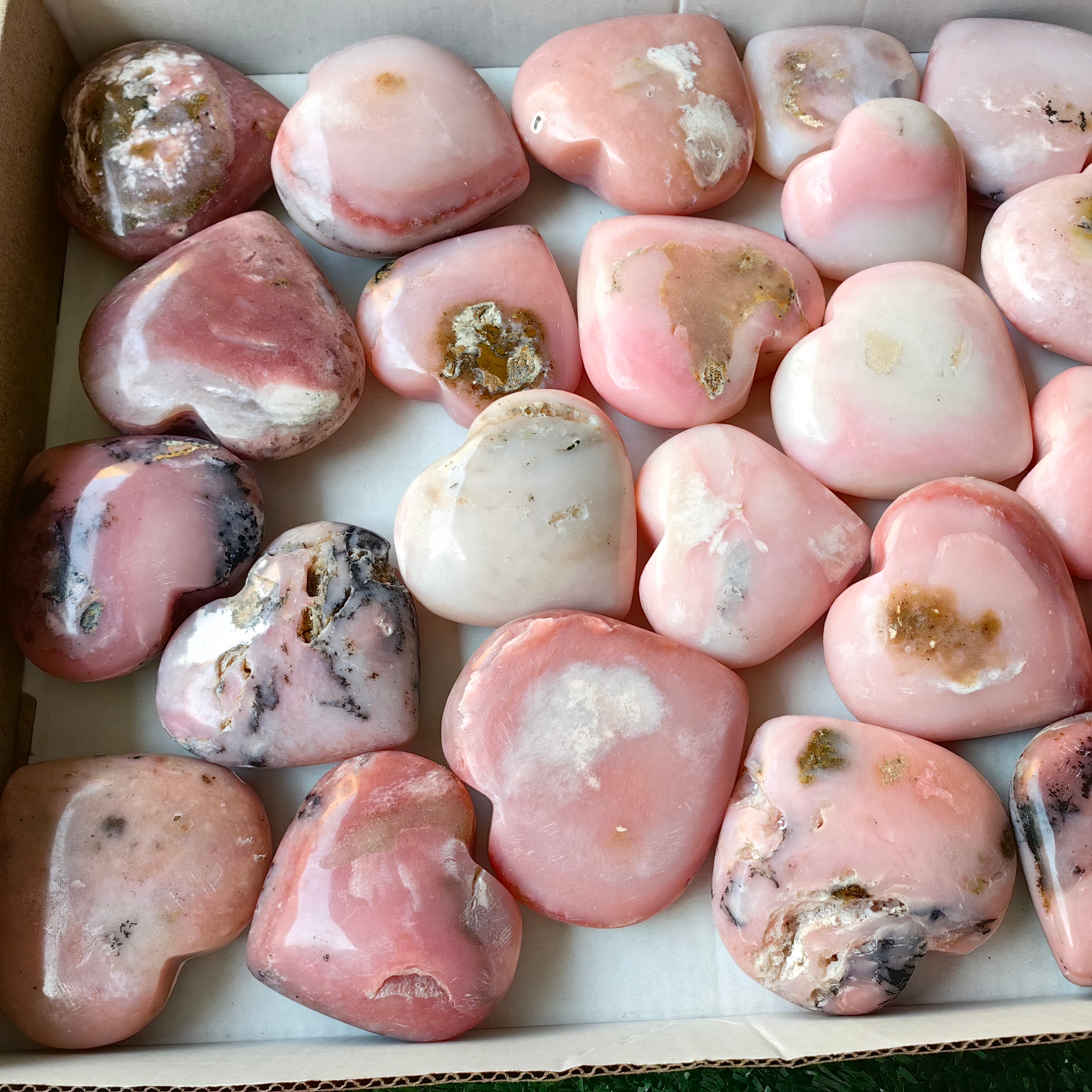 28 pc pink opal hearts