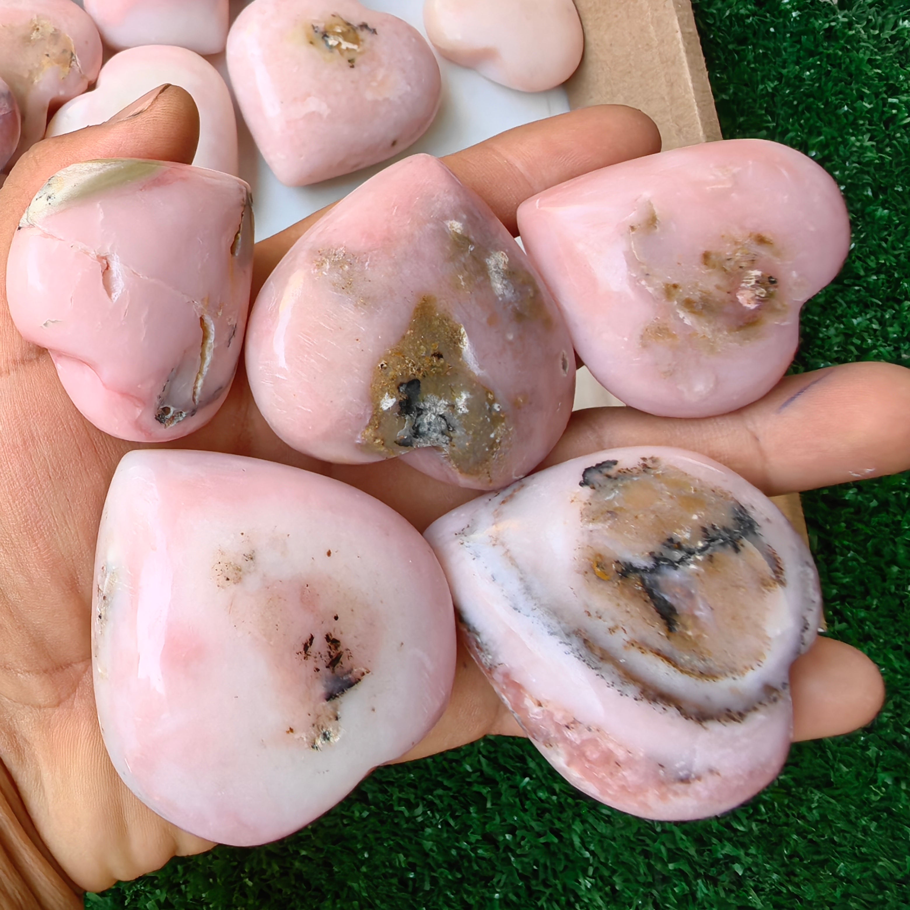 28 pc pink opal hearts