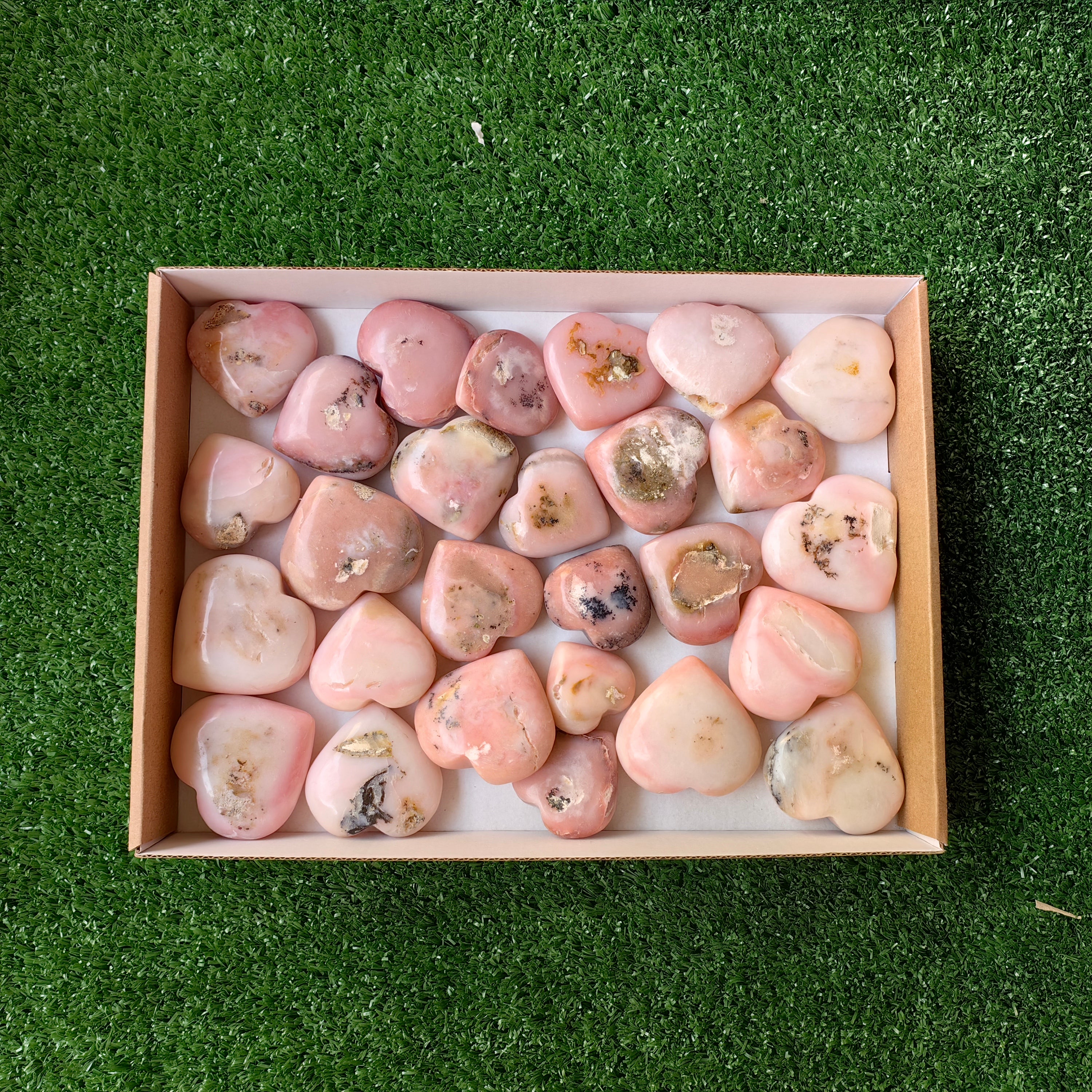 27 pc pink opal hearts