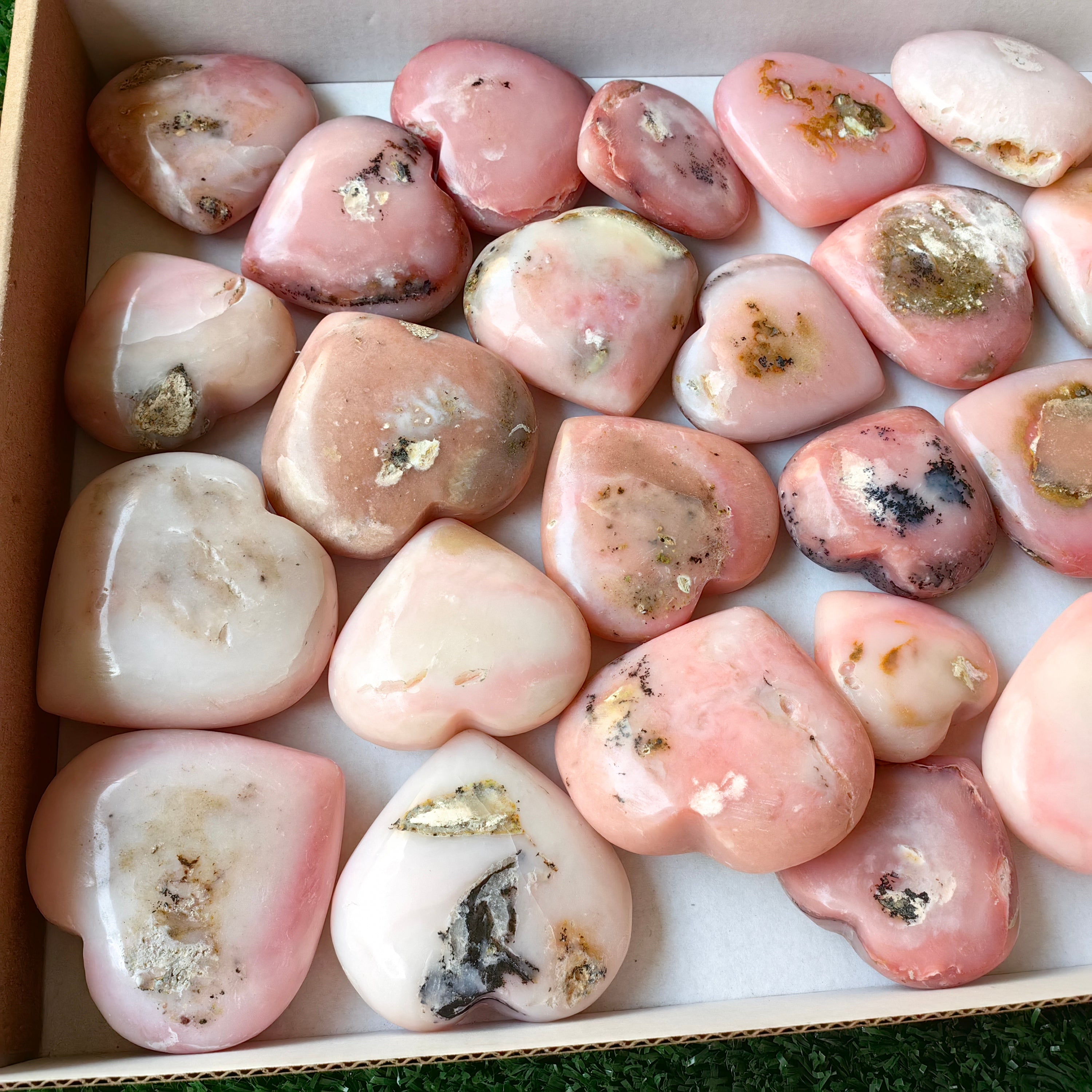 27 pc pink opal hearts