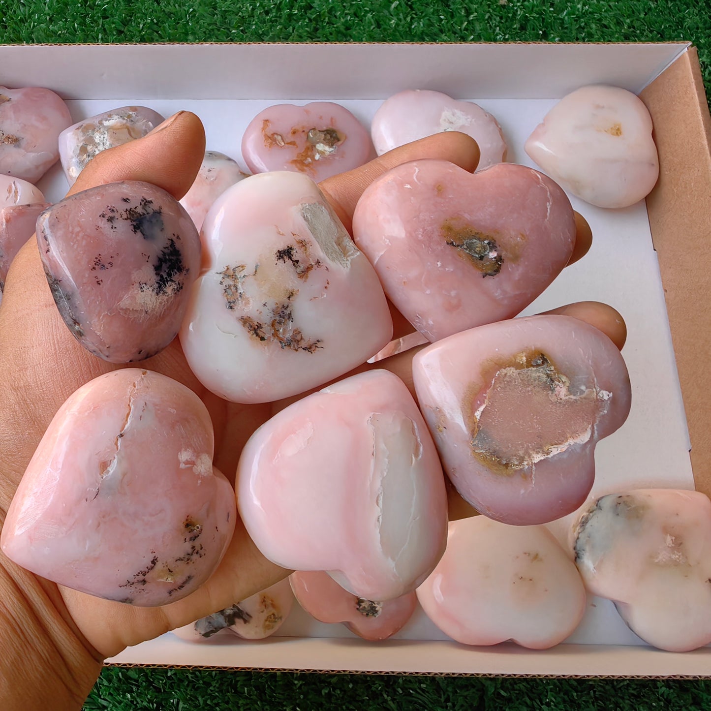 27 pc pink opal hearts