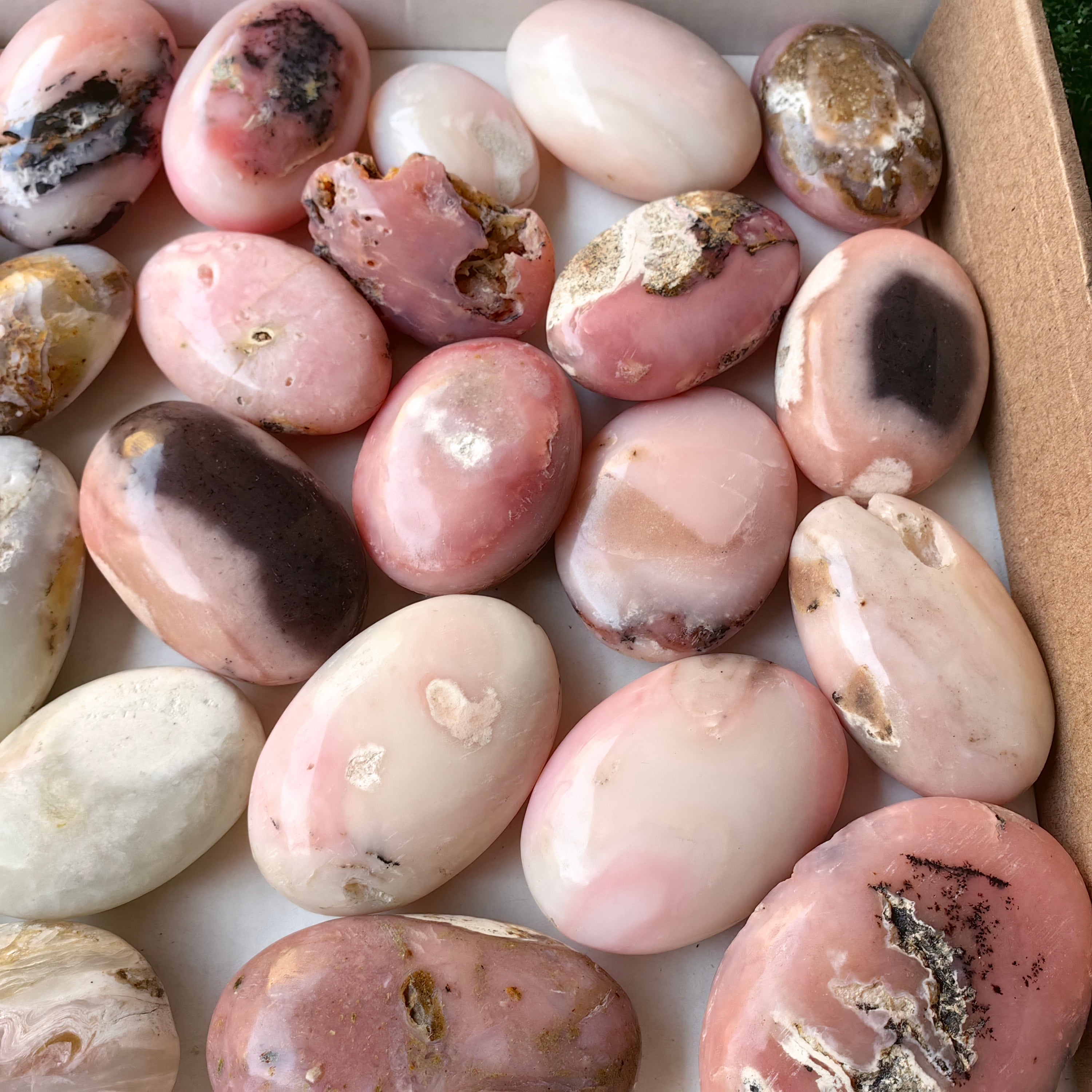 33 pc pink opal & blue opal palms