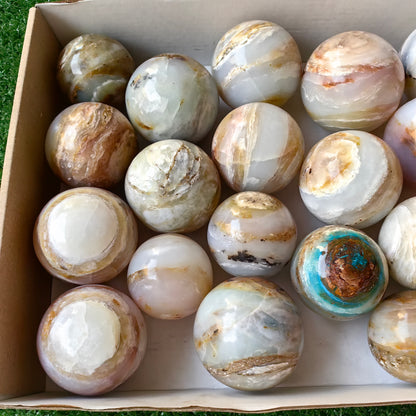 20 pc blue opal spheres