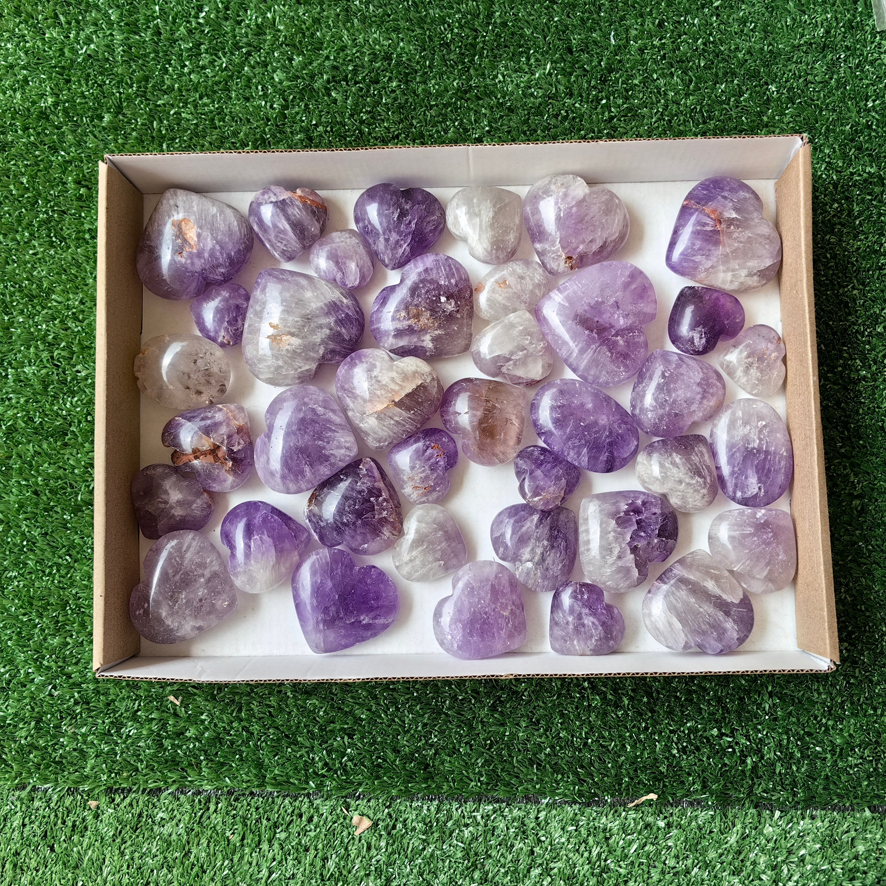 38 pc amethyst hearts