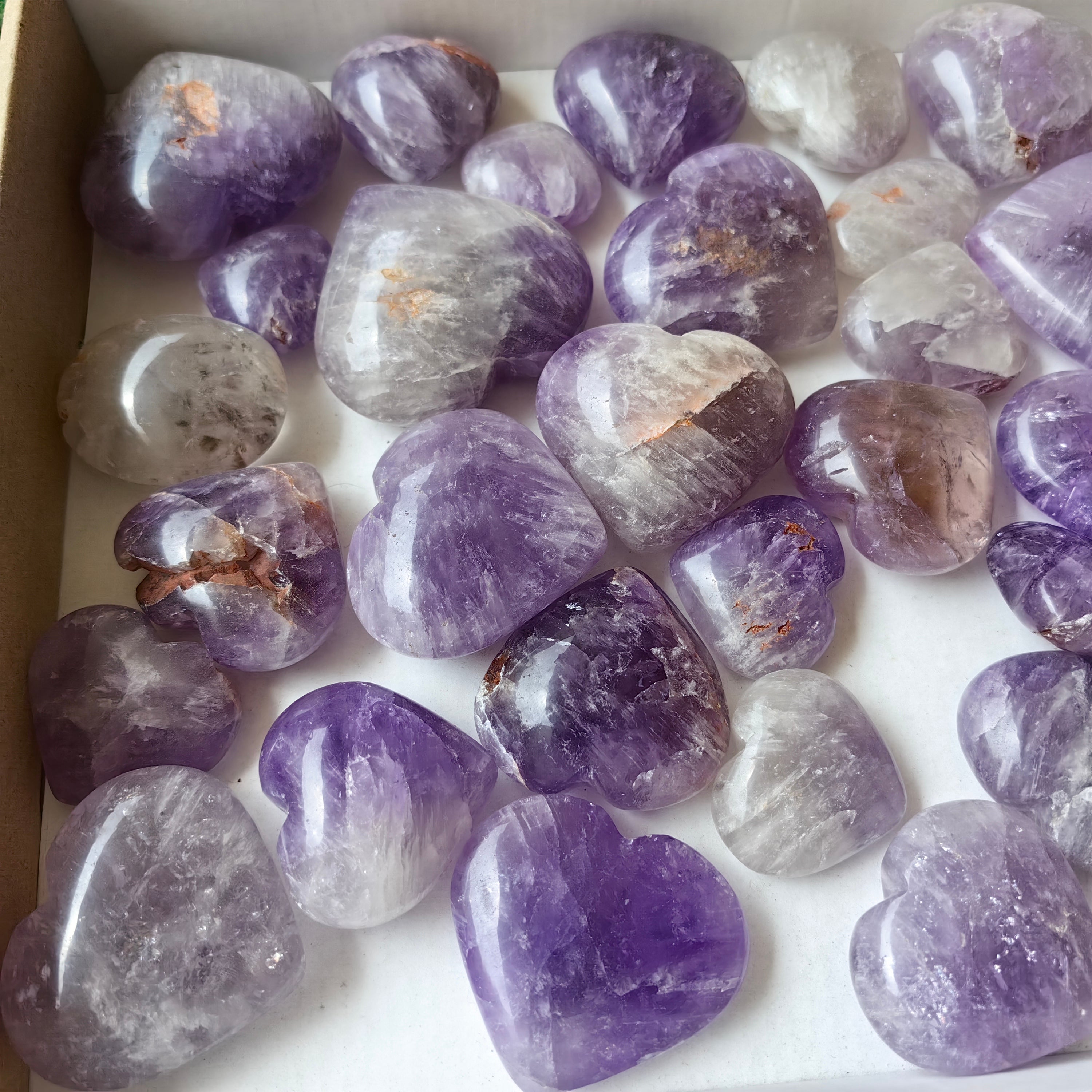 38 pc amethyst hearts