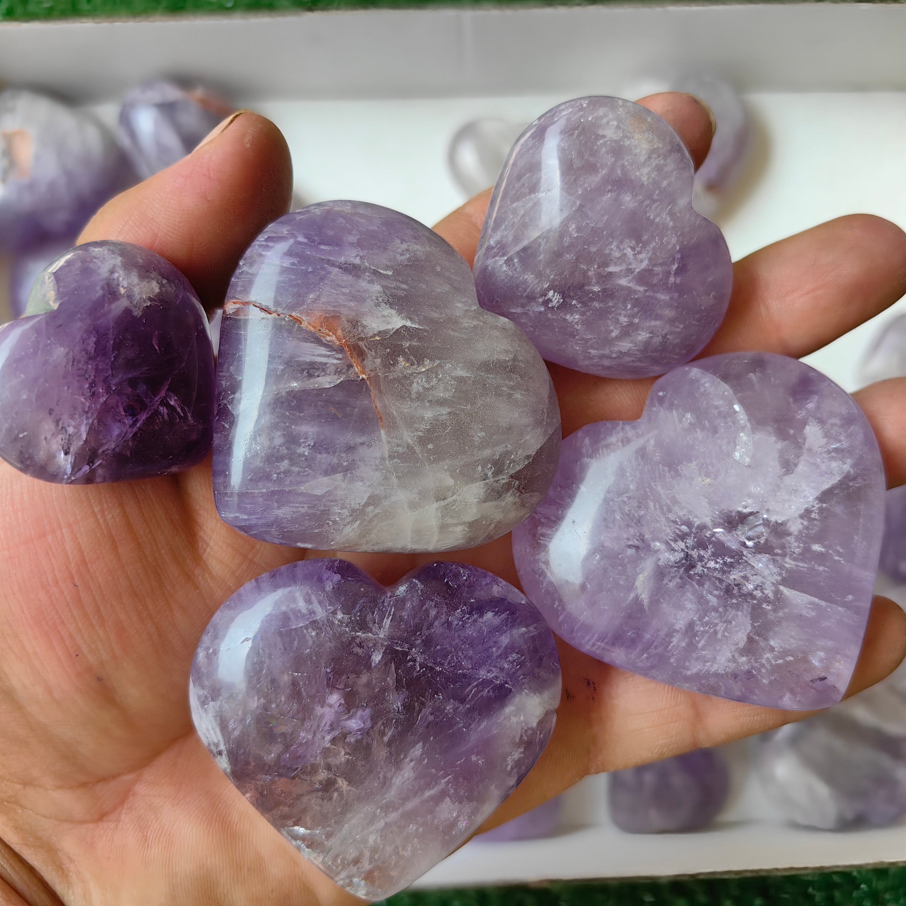 38 pc amethyst hearts