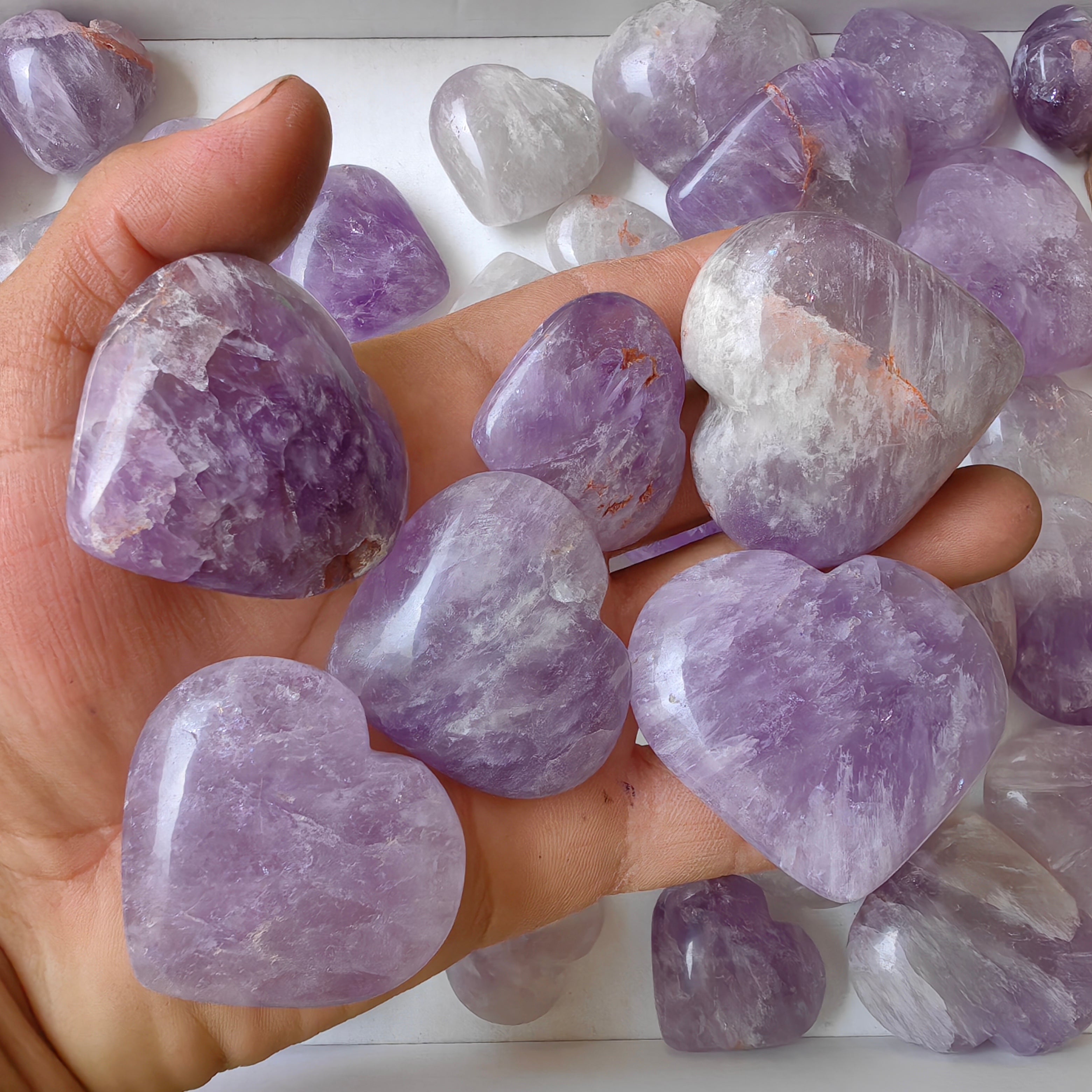 38 pc amethyst hearts