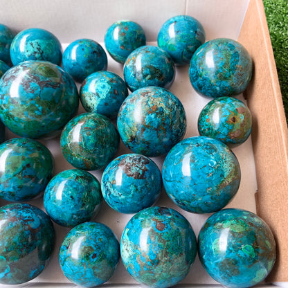 27 pc chrysocolla spheres