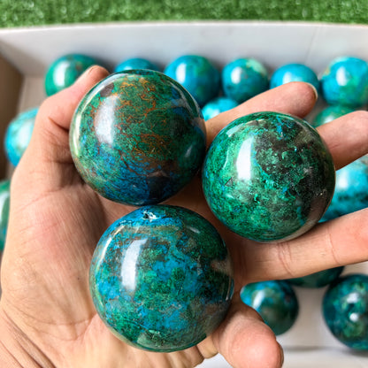 27 pc chrysocolla spheres