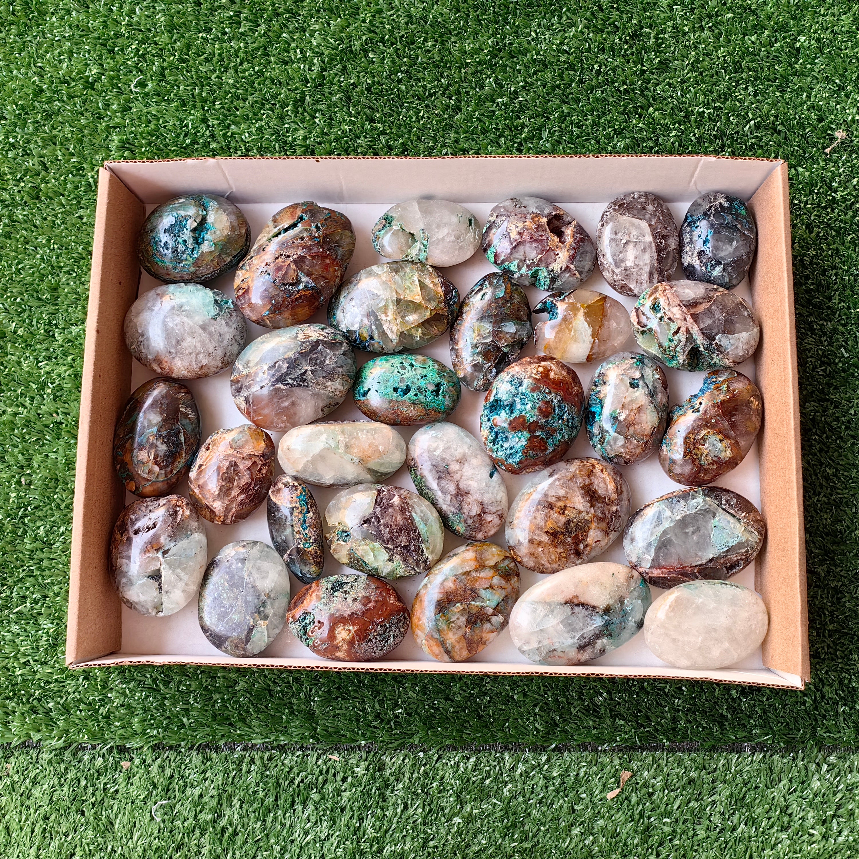30 pc chrysocolla quartz palms