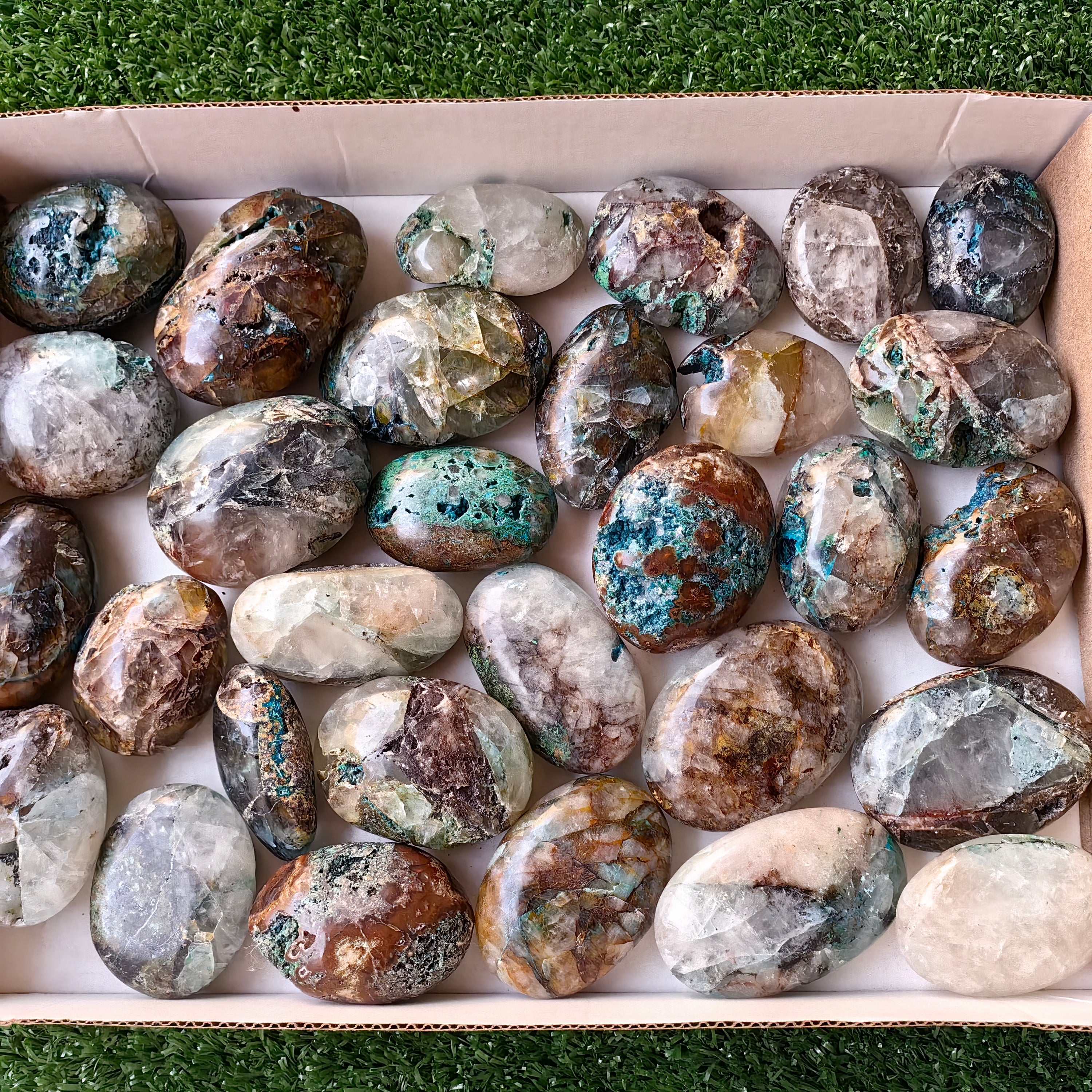 30 pc chrysocolla quartz palms