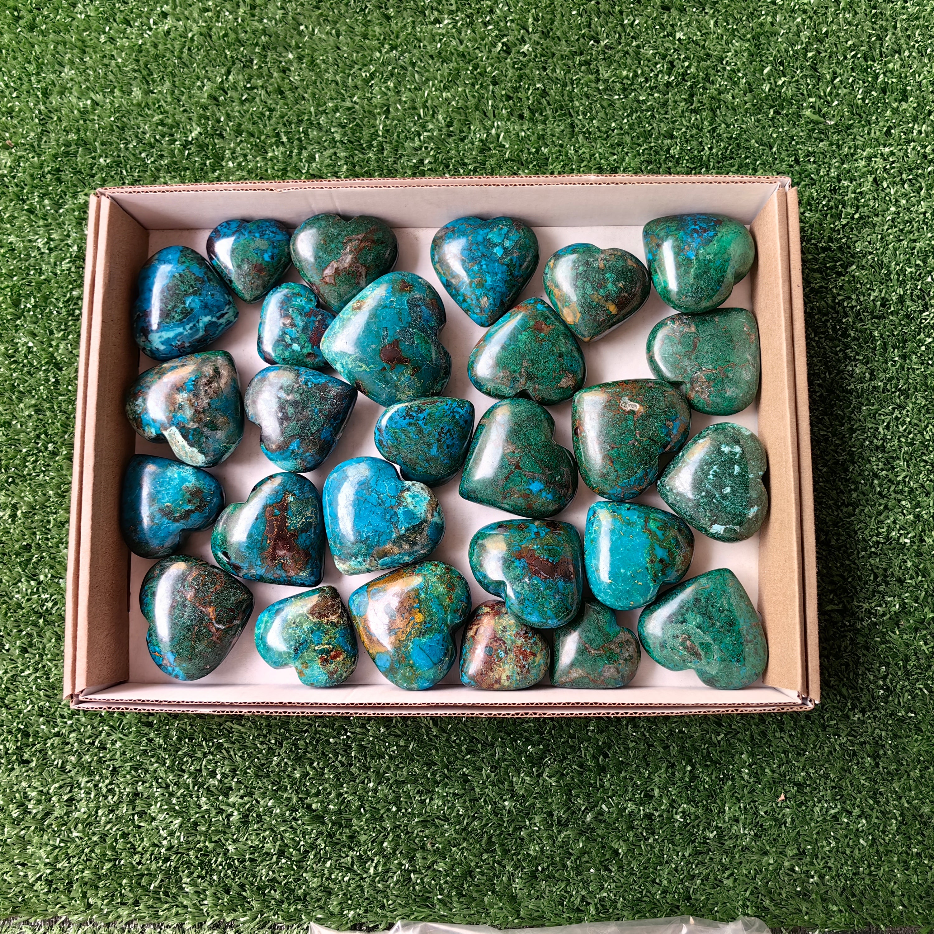 27 pc chrysocolla hearts