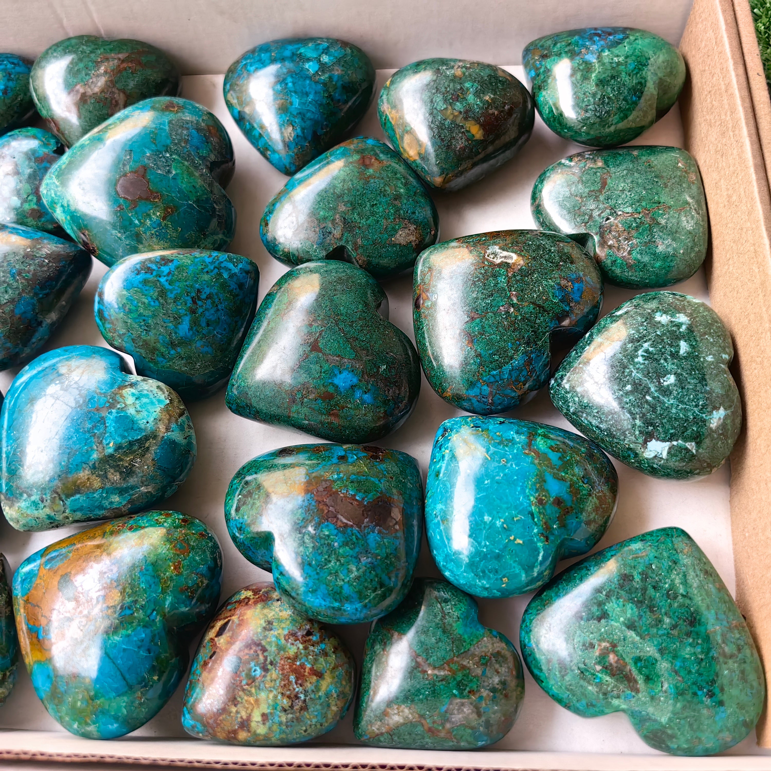 27 pc chrysocolla hearts