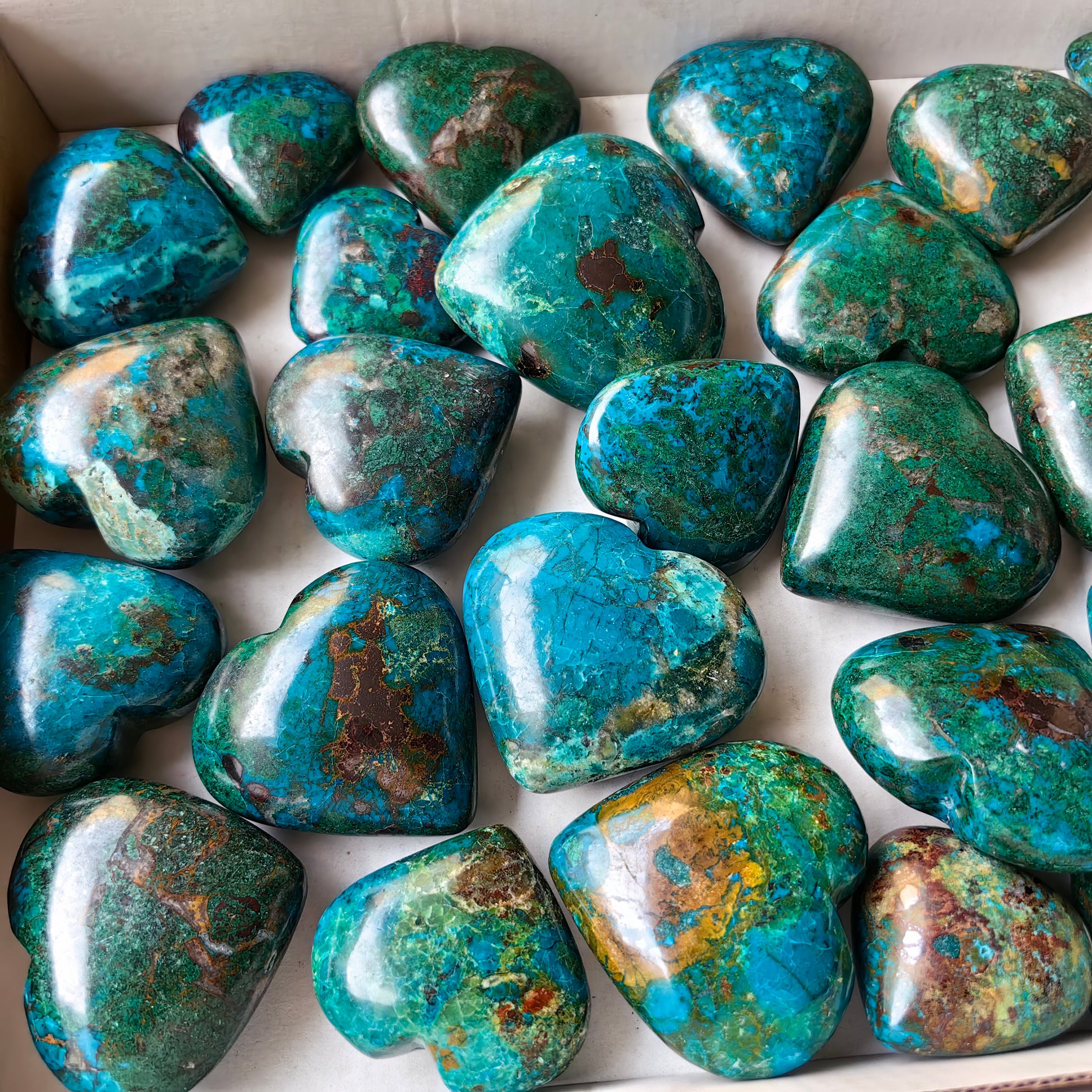 27 pc chrysocolla hearts