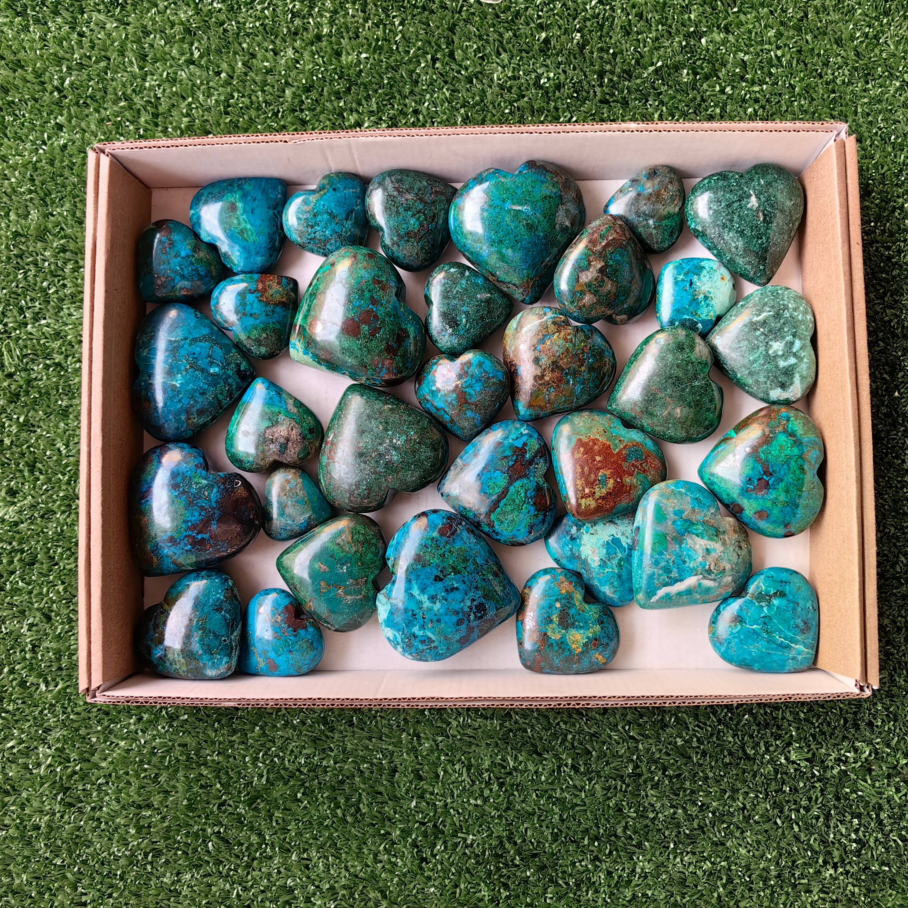 32 pc chrysocolla hearts
