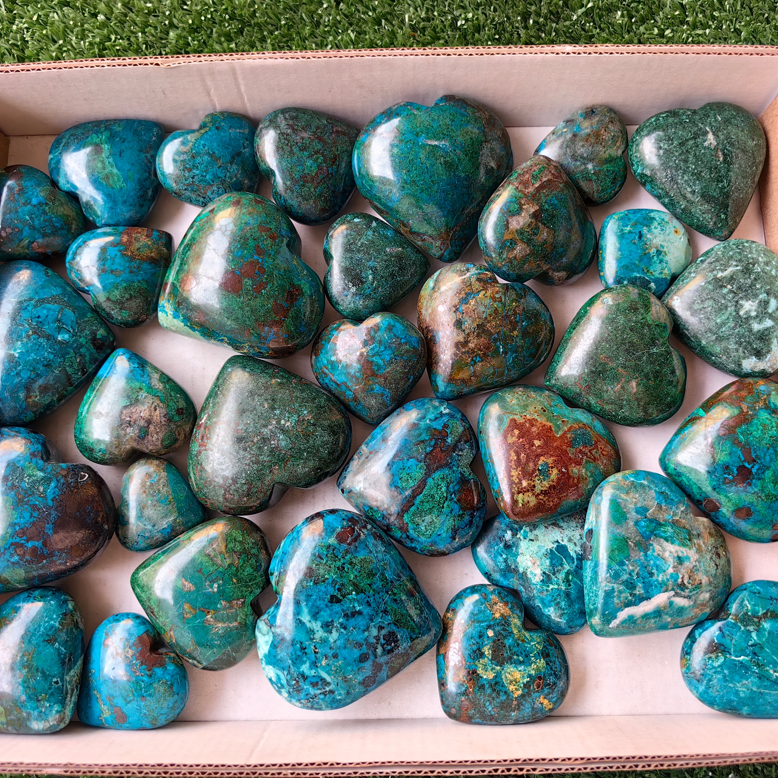 32 pc chrysocolla hearts