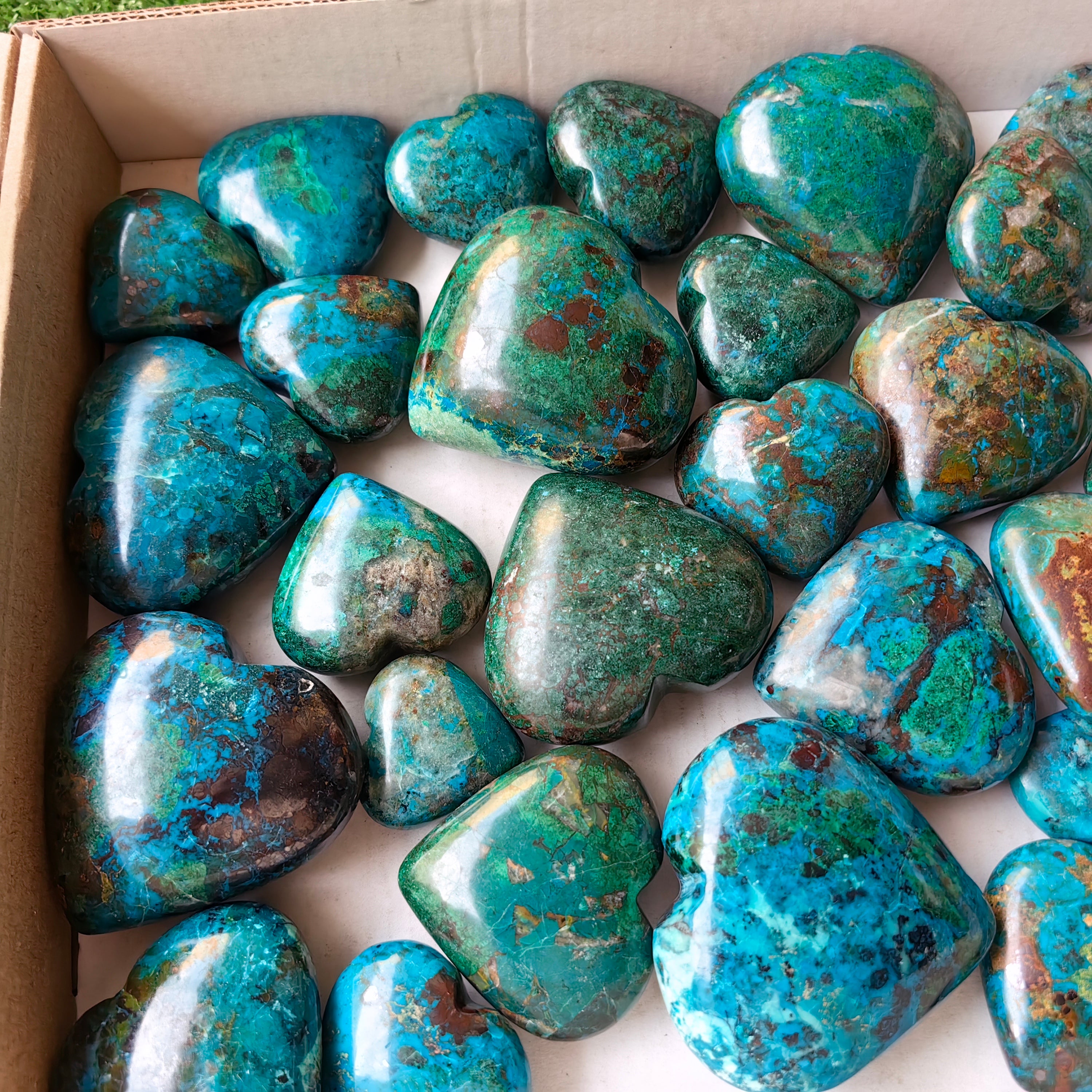 32 pc chrysocolla hearts