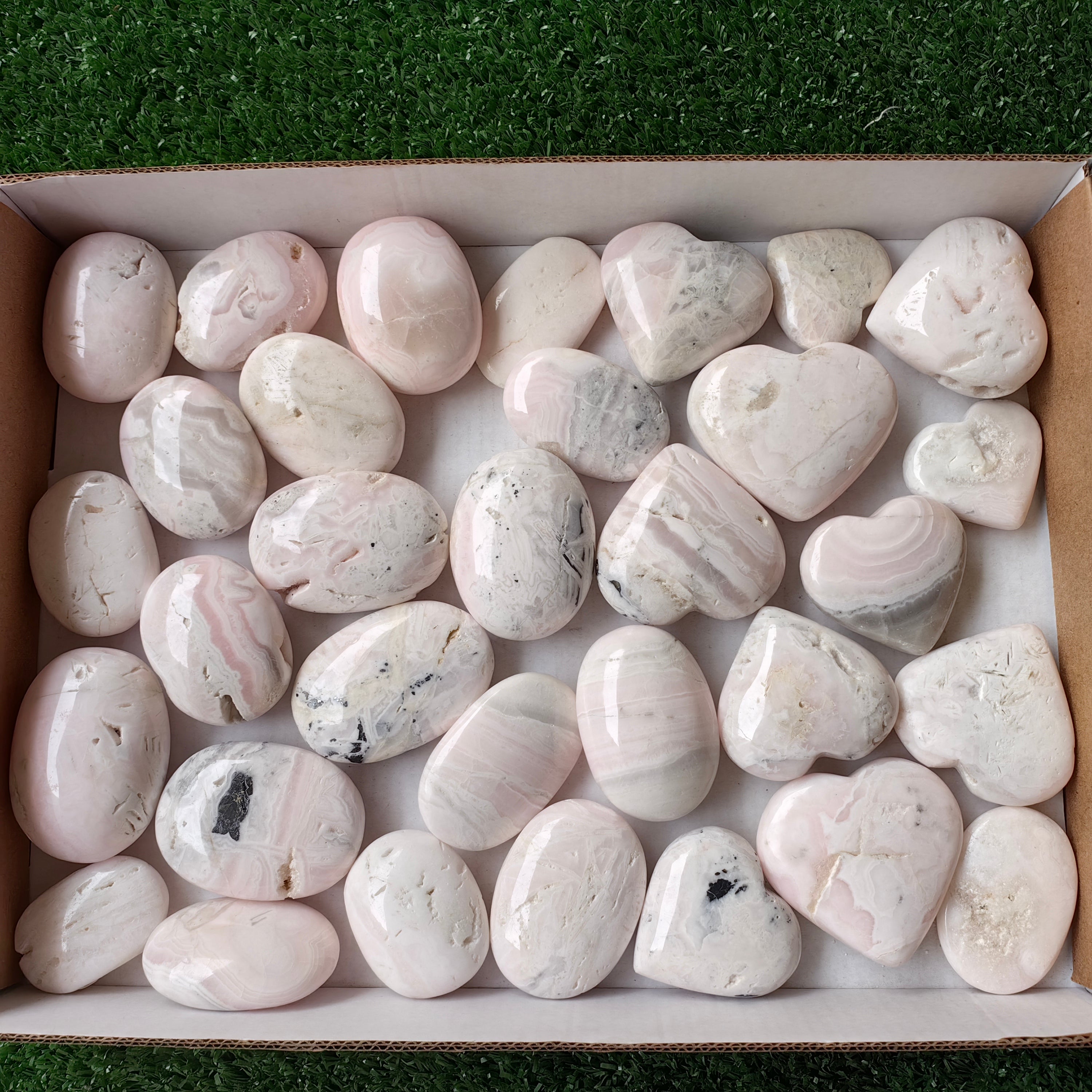 32 pc mangano calcite palms & hearts