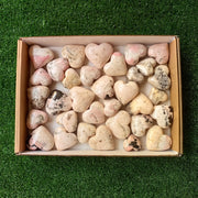 33 pc mangano calcite with rhodonite hearts