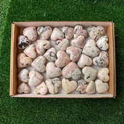 33 pc mangano calcite with rhodonite hearts