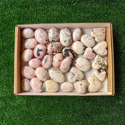 31 pc mangano calcite with rhodonite hearts & palms