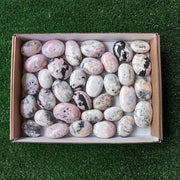 34 pc mangano calcite with rhodonite palms