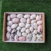 34 pc mangano calcite with rhodonite palms