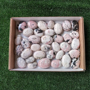 35 pc mangano calcite with rhodonite palms