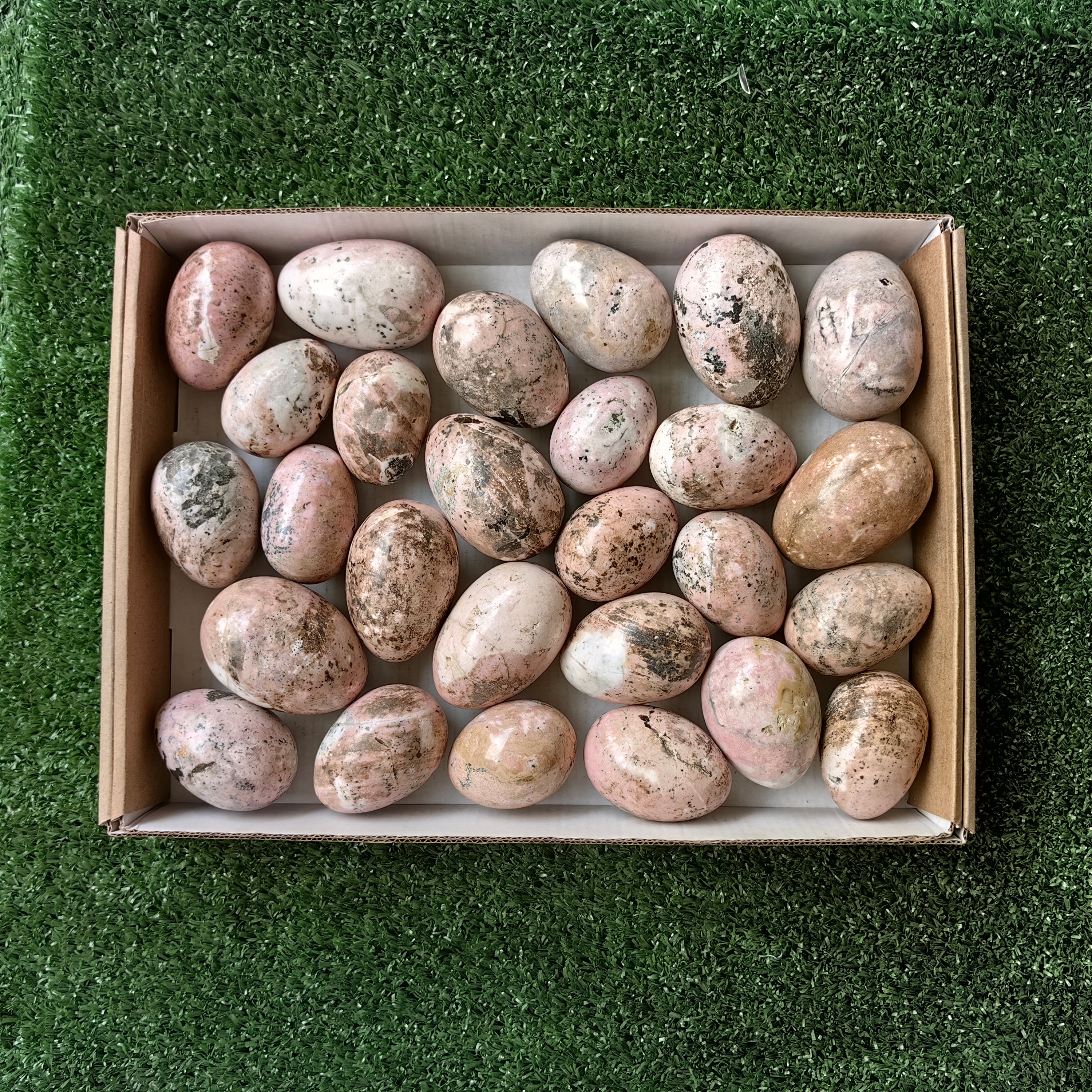 27 pc rhodonite eggs