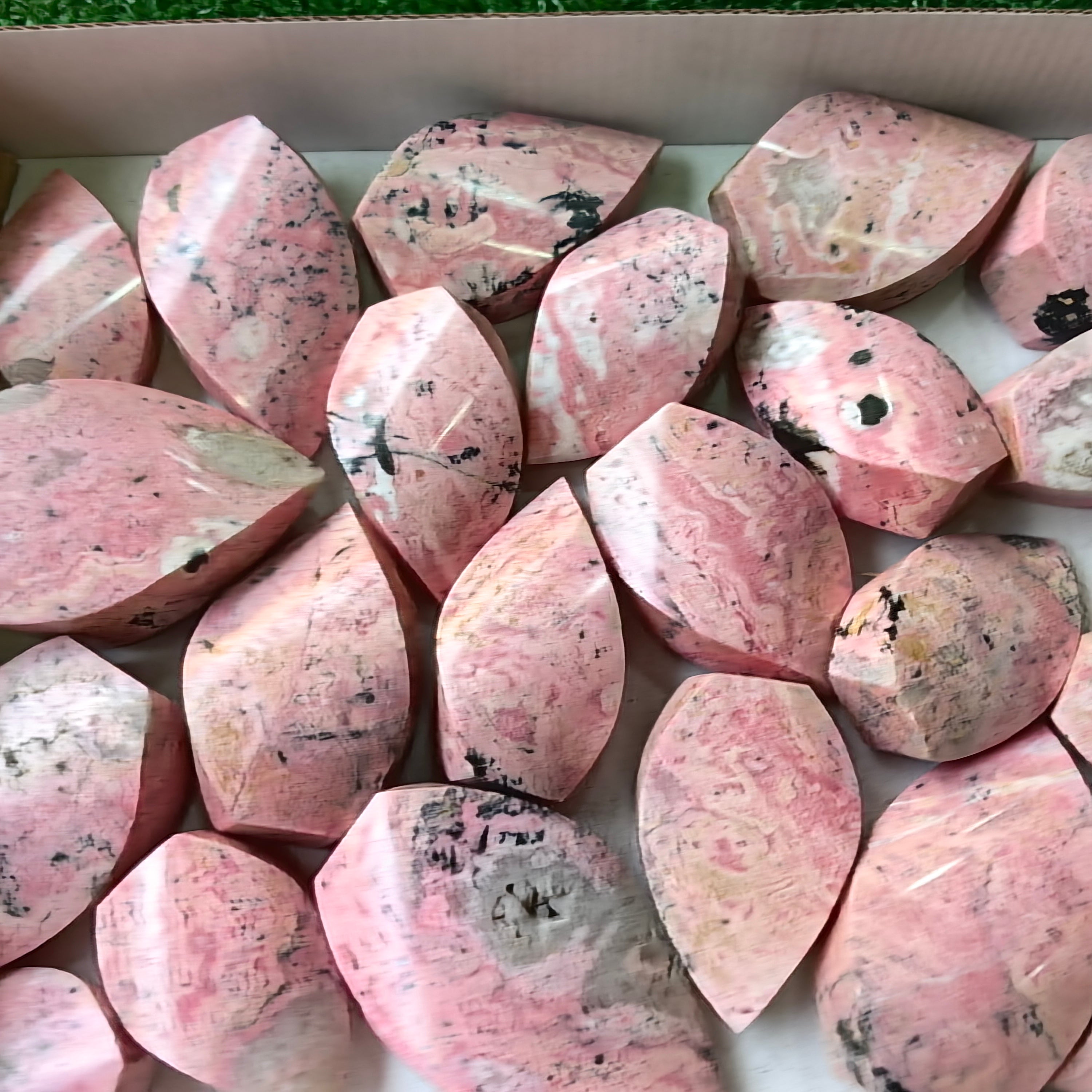 23 pc rhodonite flames