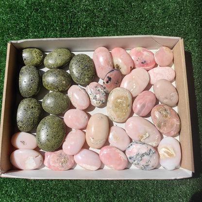33 pc epidote & pink opal palms