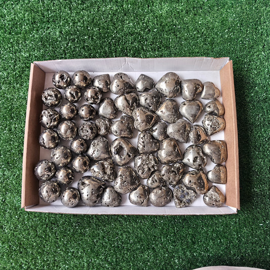 56 pc pyrite spheres & hearts