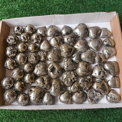 56 pc pyrite spheres & hearts