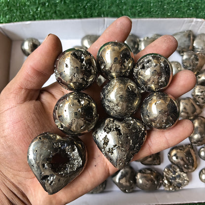 56 pc pyrite spheres & hearts