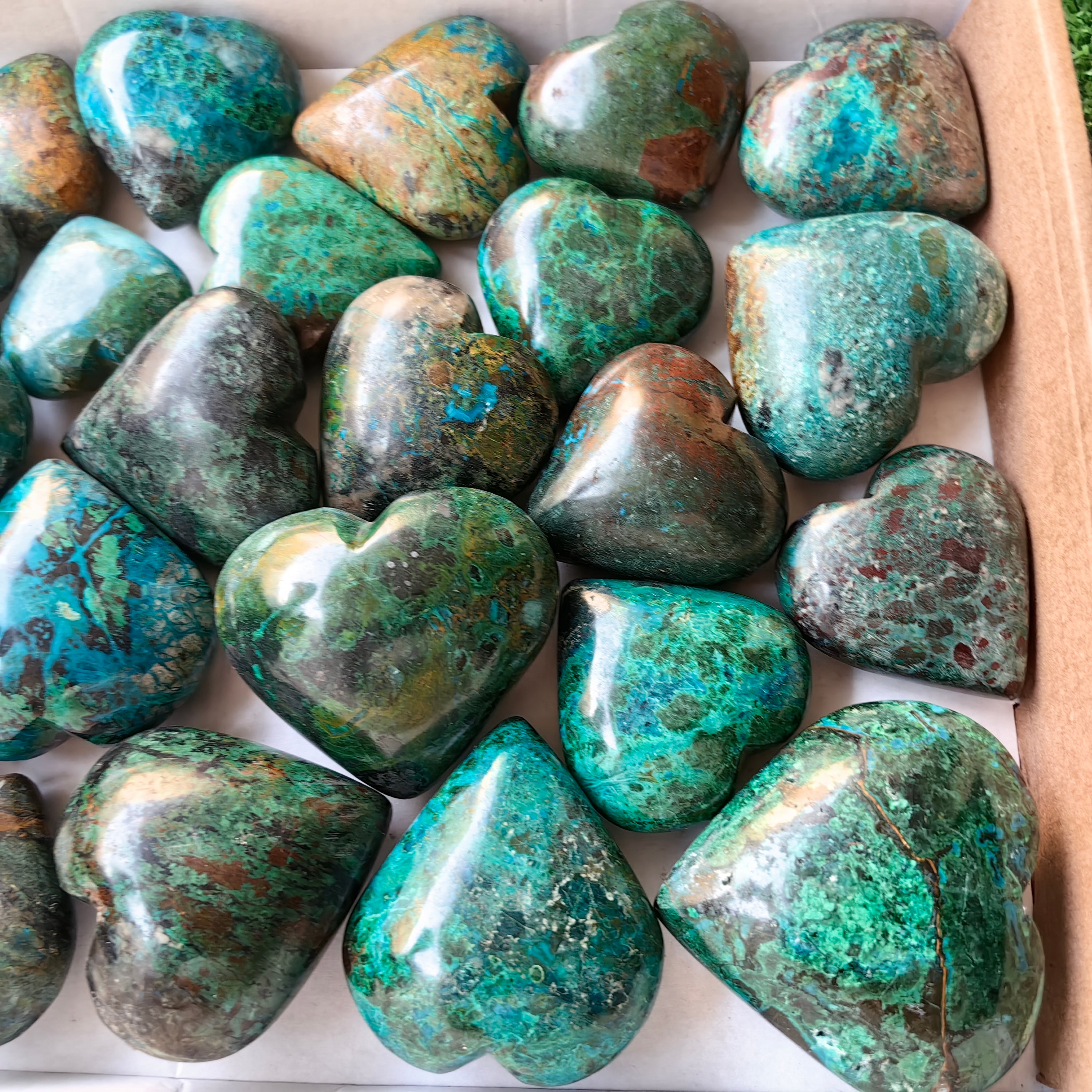 27 pc chrysocolla hearts