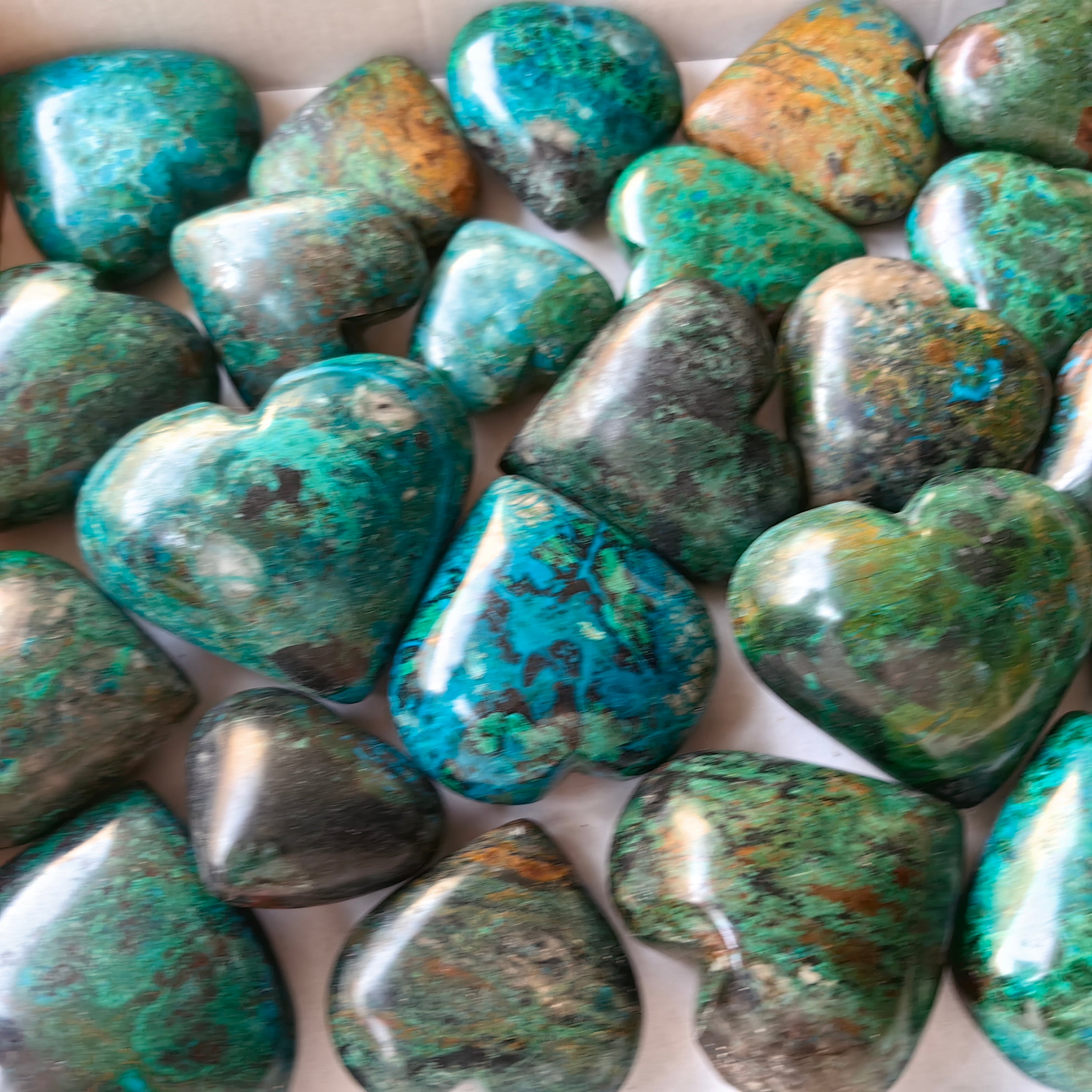 27 pc chrysocolla hearts