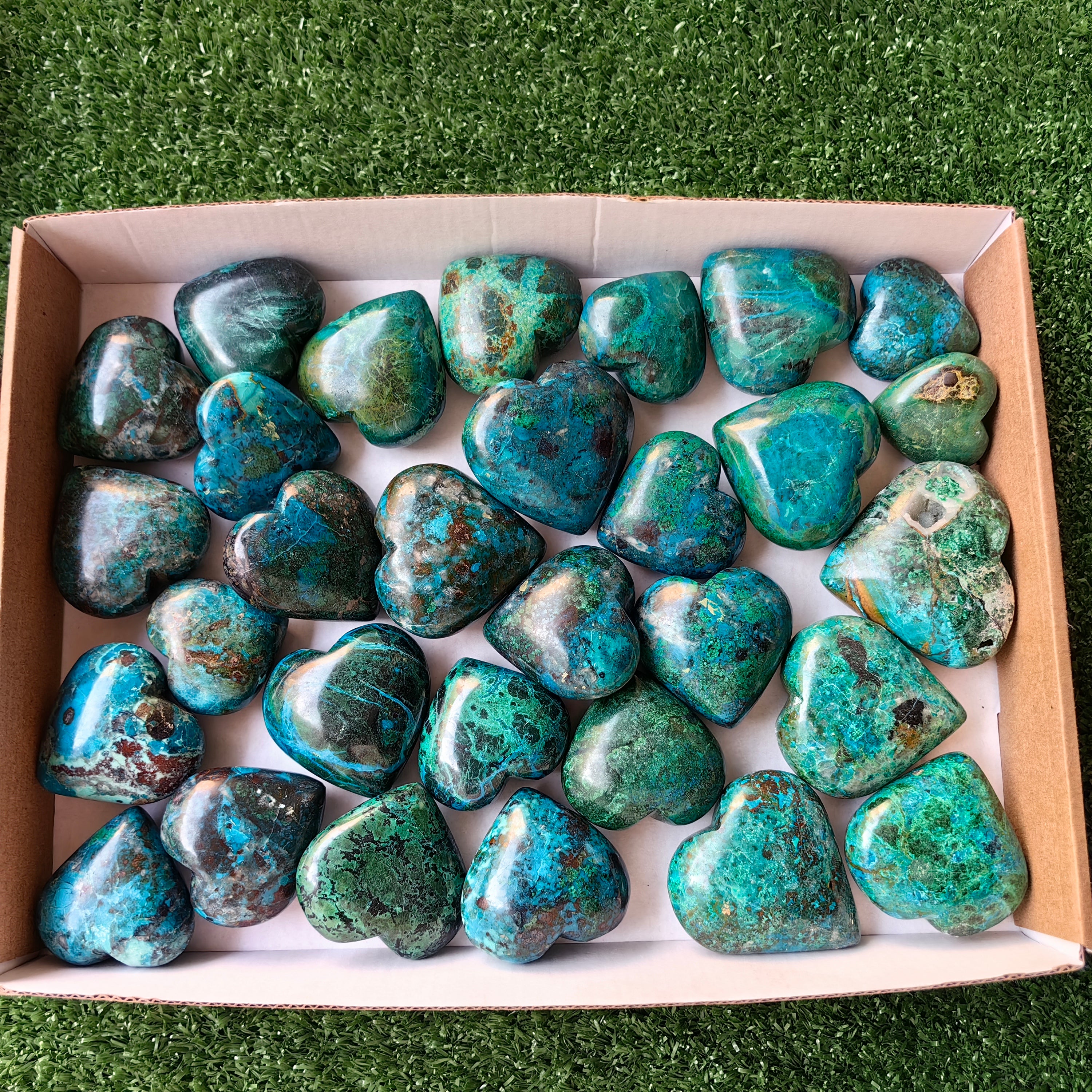 30 pc chrysocolla hearts