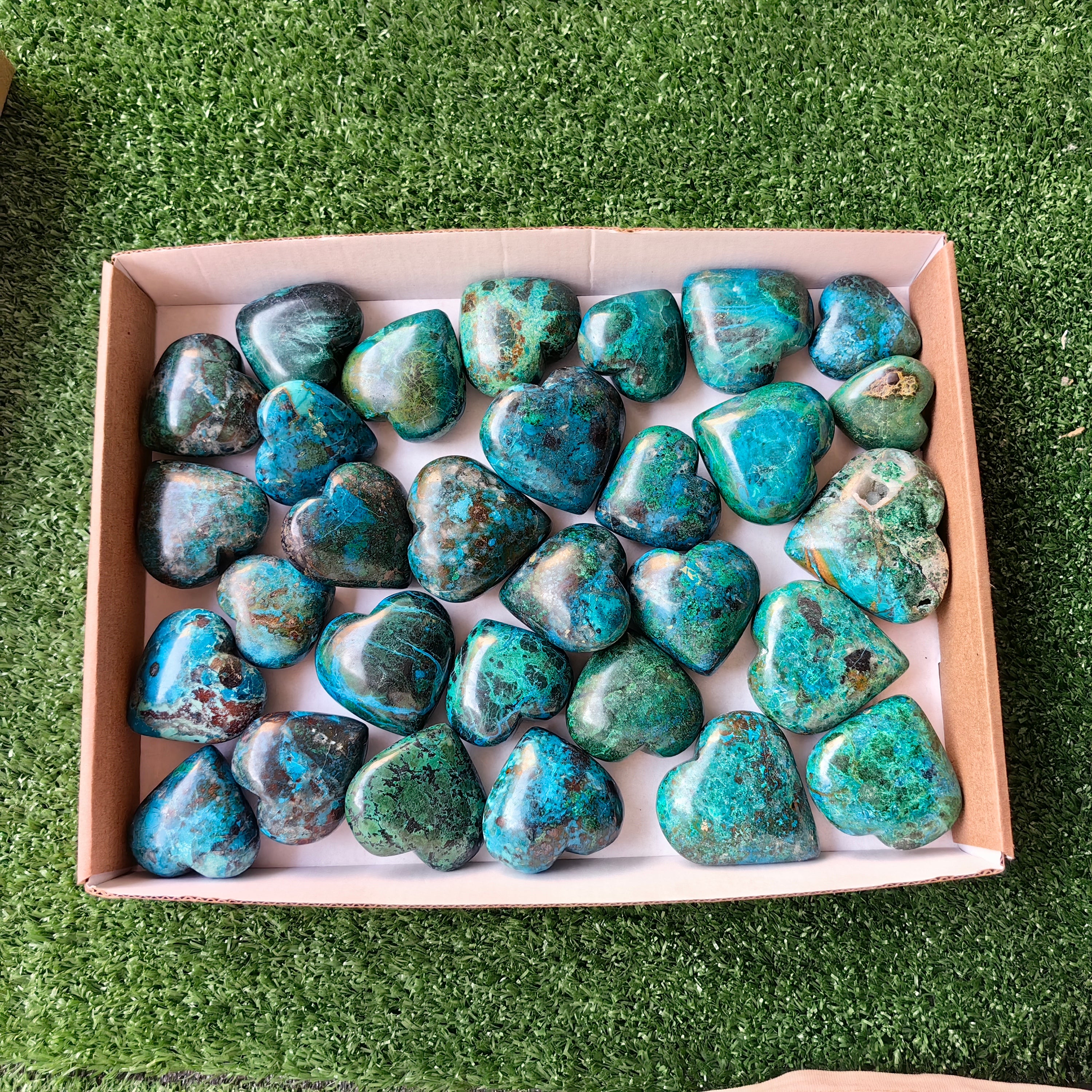 30 pc chrysocolla hearts