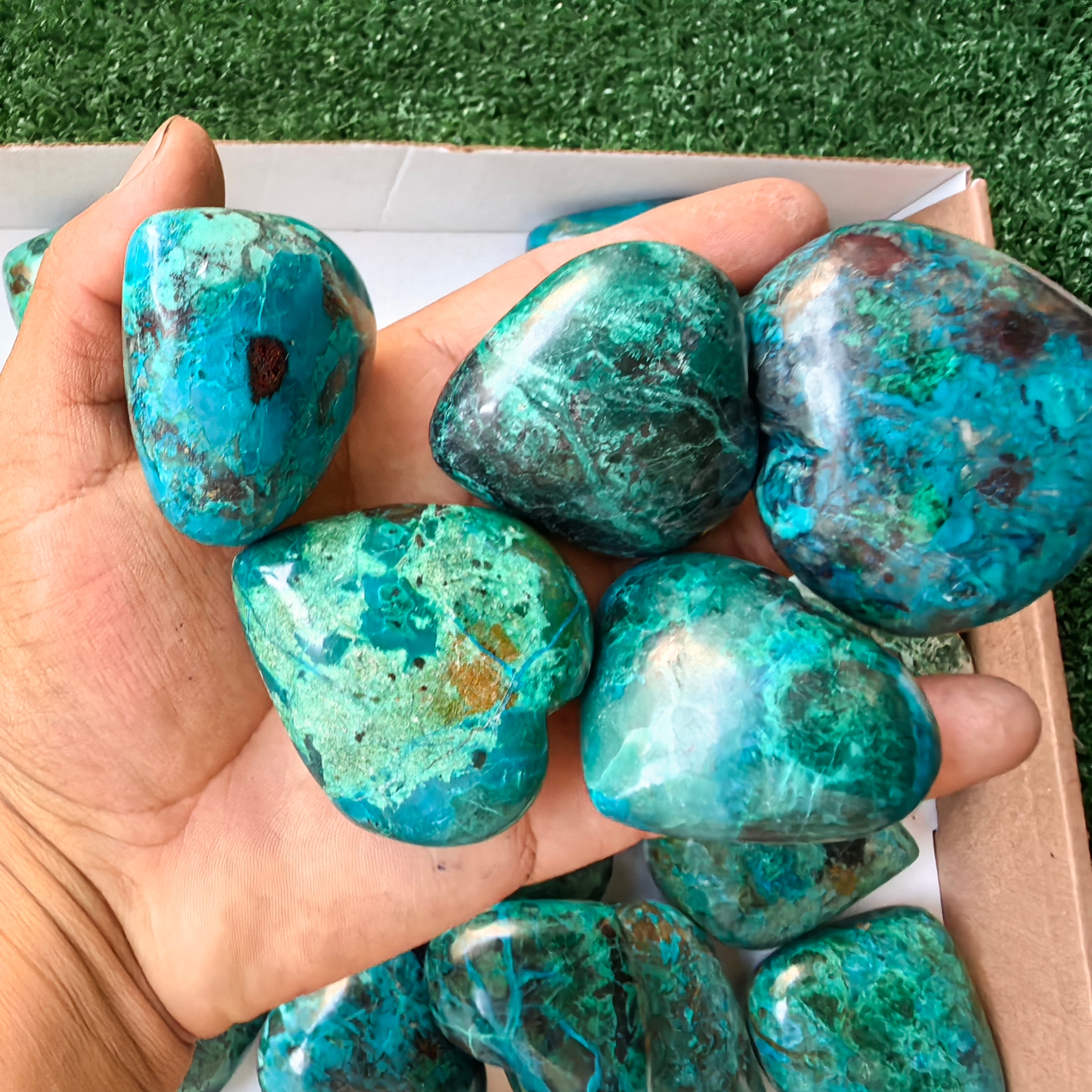 30 pc chrysocolla hearts