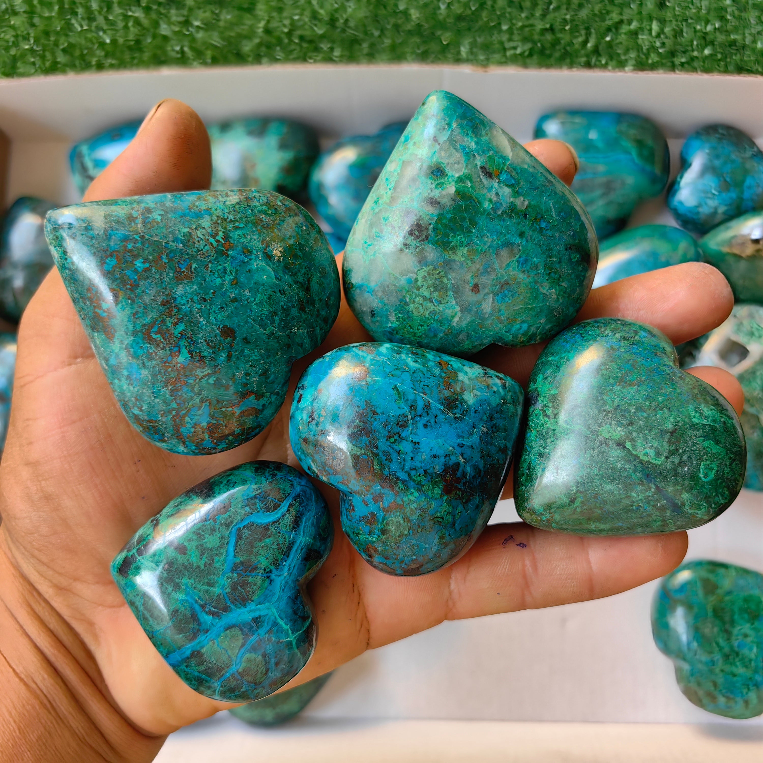 30 pc chrysocolla hearts