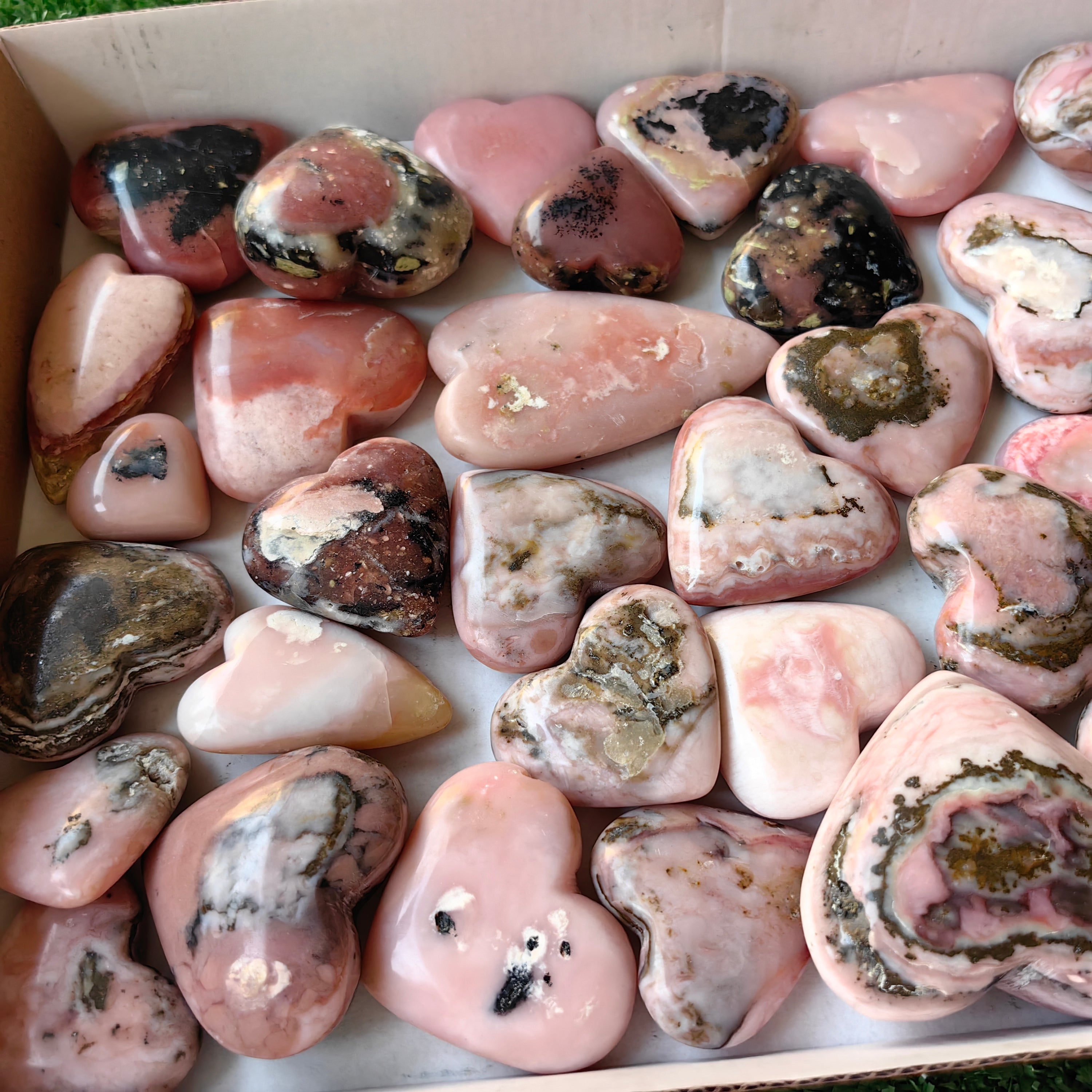 33 pc pink opal hearts