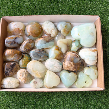 28 pc blue opal mixted palms and hearts