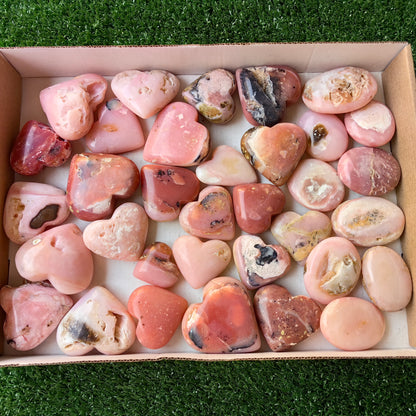 34 pc pink opal hearts & palms