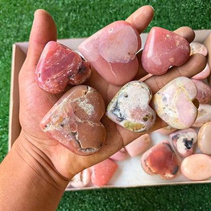 34 pc pink opal hearts & palms