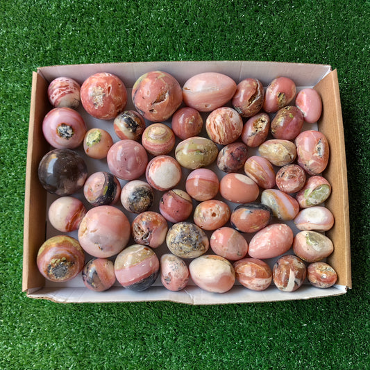 48 pc pink opal spheres and eggs