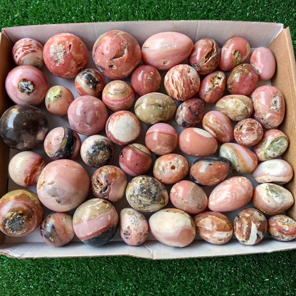 48 pc pink opal spheres and eggs