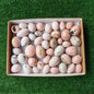 45 pc rhodonite and pink opal eggs