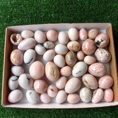 45 pc rhodonite and pink opal eggs